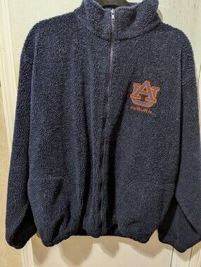 Large Auburn University Navy Sherpa Full-Zip Jacket